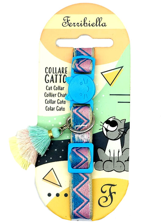 COLLAR GATO BOHEMIAN AZUL CLARO