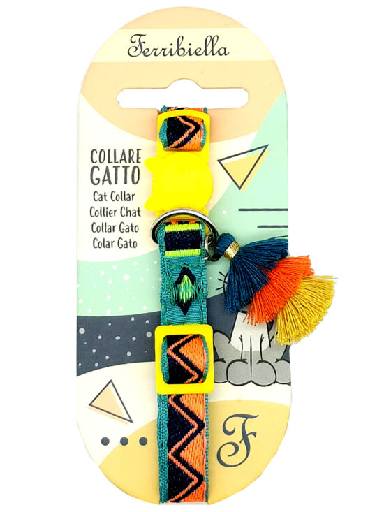 COLLAR GATO BOHEMIAN AMARILLO