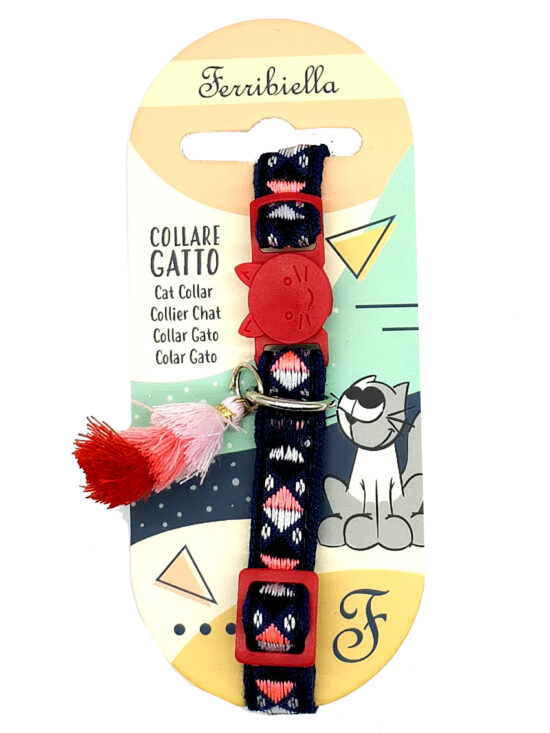 COLLAR GATO BOHEMIAN ROJO