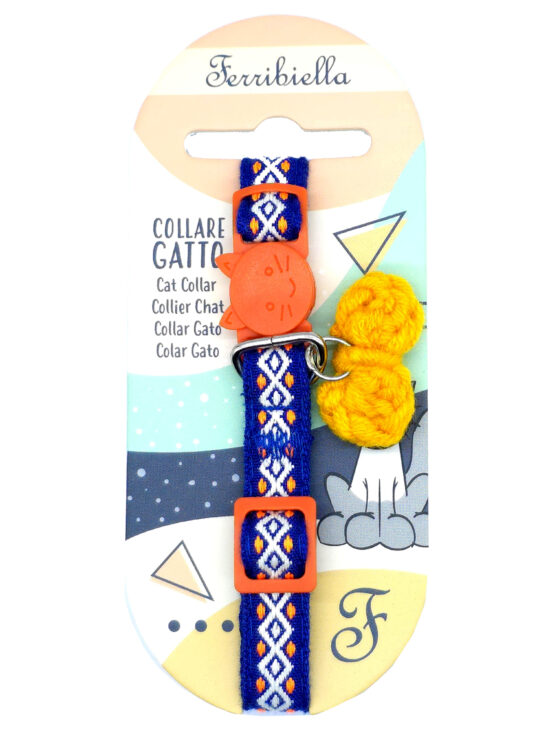 COLLAR GATO BOHEMIAN NARANJA