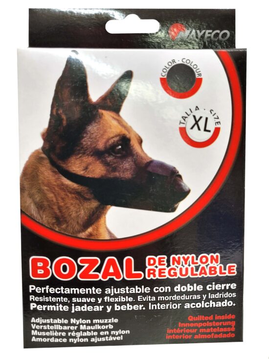 BOZAL AJUSTABLE NYLON XL 22-26CMS NEGRO