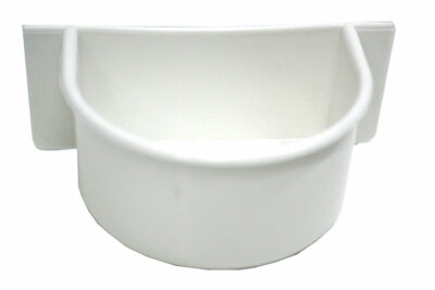 COMEDERO JAULA AGAPORNIS OVAL BLANCO 11.5X4.5X7.0CMS