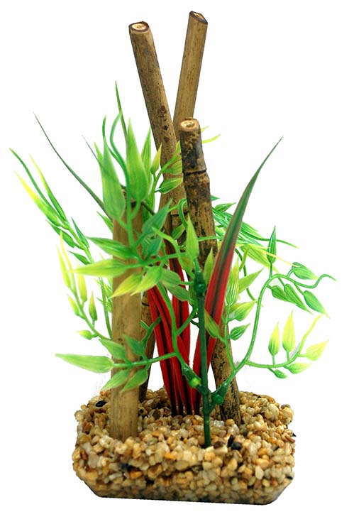 BAMBU CON PLANTAS MEDIANO 10.0X10.0X19.0CMS