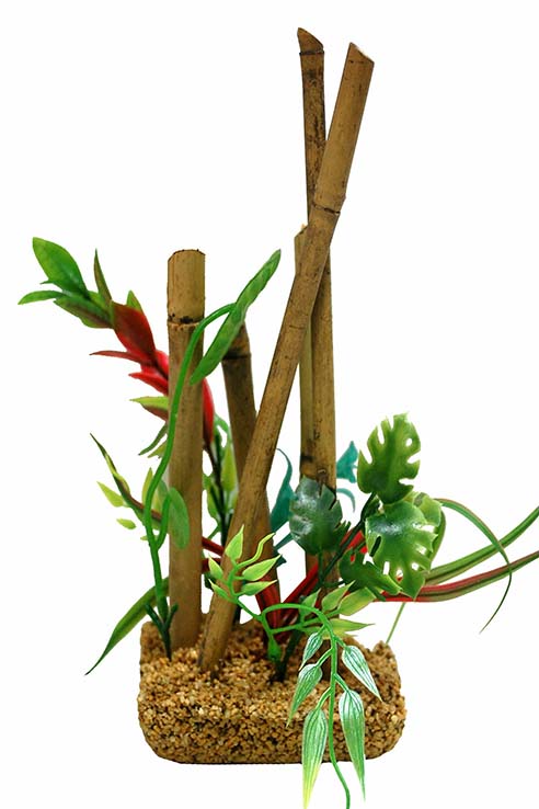 BAMBU CON PLANTAS GRANDE 14.0X11.0X22.0CMS