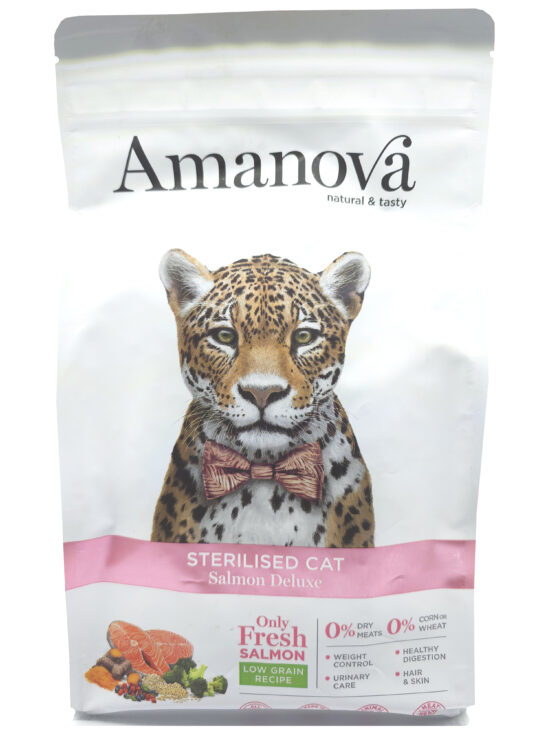 AMANOVA CAT STERILISED 1.5KG SALMON DELUXE & QUINOA