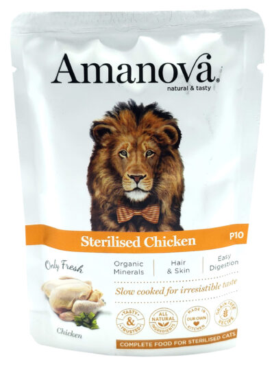 AMANOVA CAT WET STERILISED CHICKEN 85G SOBRE