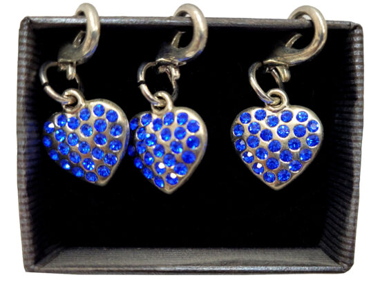 MEDALLA CORAZON AZUL BRILLANTE