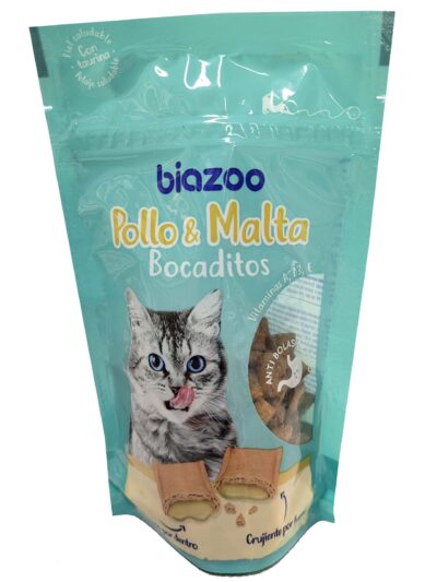 BOCADITOS DE POLLO Y MALTA GATO 60G