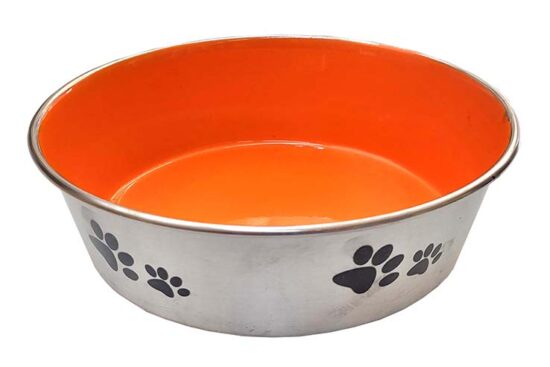 COMEDERO PESADO 16CMS NARANJADO PREMIUM