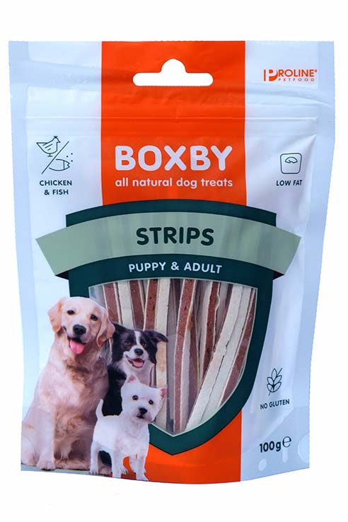 BOXBY TIRAS POLLO & FISH 100G