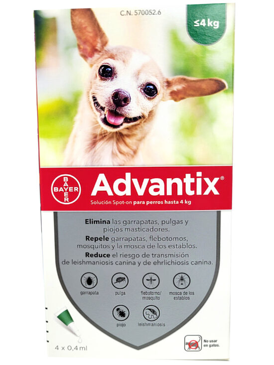 ADVANTIX  MENOR -4KG 0.4ML  4PIPETAS