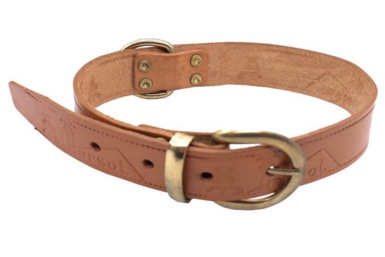 COLLAR CUERO CON PLACA GRABADO 30.0MMX40.0-60.0CMS