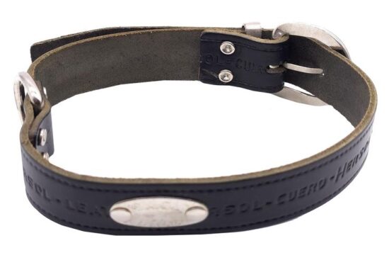 COLLAR CUERO CON PLACA GRABADO 35.0MMX46.0-65.0CMS