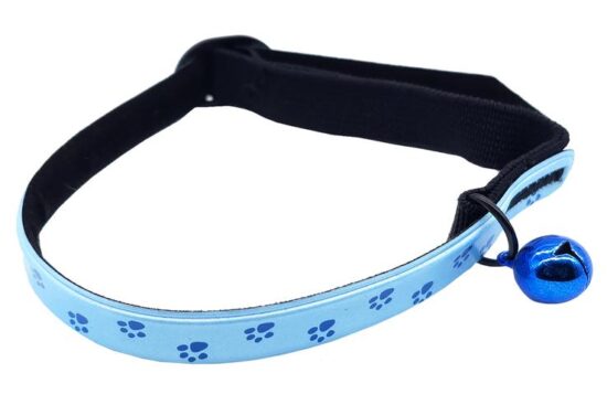 COLLAR GATOS MMM HUELLAS CON CASCABEL 10.0MMX30.0CMS