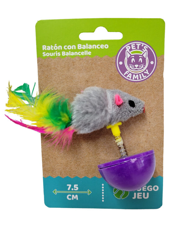 JUGUETE GATO RATON CON BALANCEO 7.5CMS