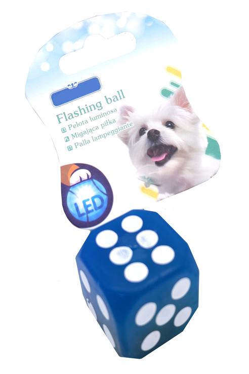 DADO PELOTA CON LUZ LED 4.5X4.5X4.5CMS