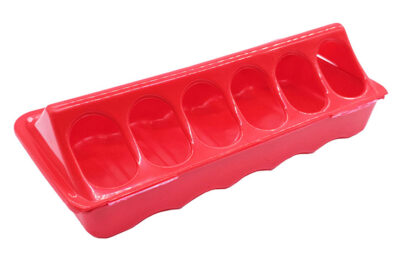 COMEDERO LARGO ROJO 6 HUECOS 20.0X9.0X6.0CMS