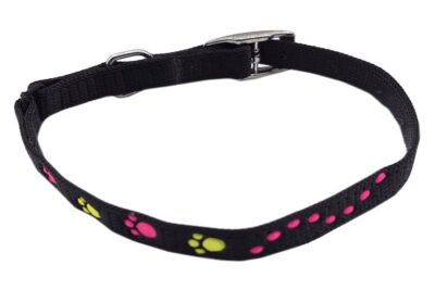 COLLAR GATO NEGRO HUELLAS10.0MMX20.0-27.0CMS