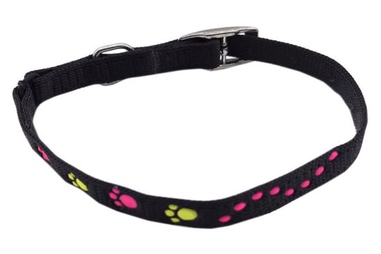 COLLAR GATO NEGRO HUELLAS10.0MMX20.0-27.0CMS