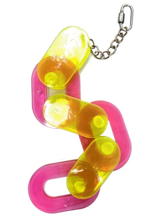CADENA AROS OVALES METACRILATO 45CMS