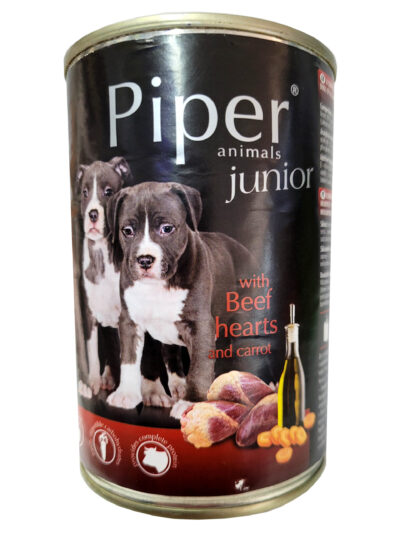 PIPER DOG JUNIOR BEEF HEART & CARROT 400G LATA
