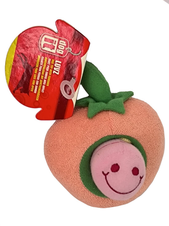 FRUTA MANZANA CON GUSANO 12CM ROSA SALMON