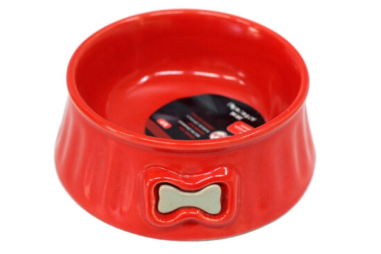 COMEDERO CERAMICA HUESO ROJO 15.0øX6.0CMS