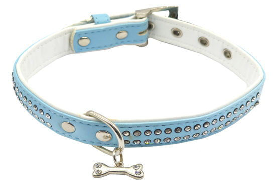 COLLAR POLIPIEL C. BRILLANTES 13.0MMX45.0CMS AZUL FREEDOG