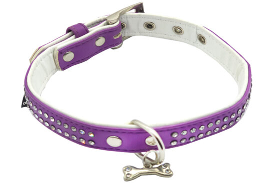 COLLAR POLIPIEL C. BRILLANTES 19M.0MMX45.0CMS VIOLETA  FREEDOG