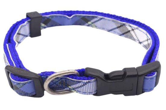 COLLAR NYLON CUADROS AZUL 15.0MMX22.0-30.0CMS