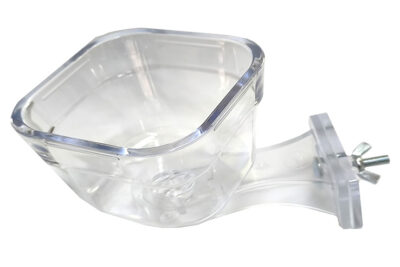 COMEDERO LORO MACIZO 9.0X9.0X6.5CMS CON SOPORTE