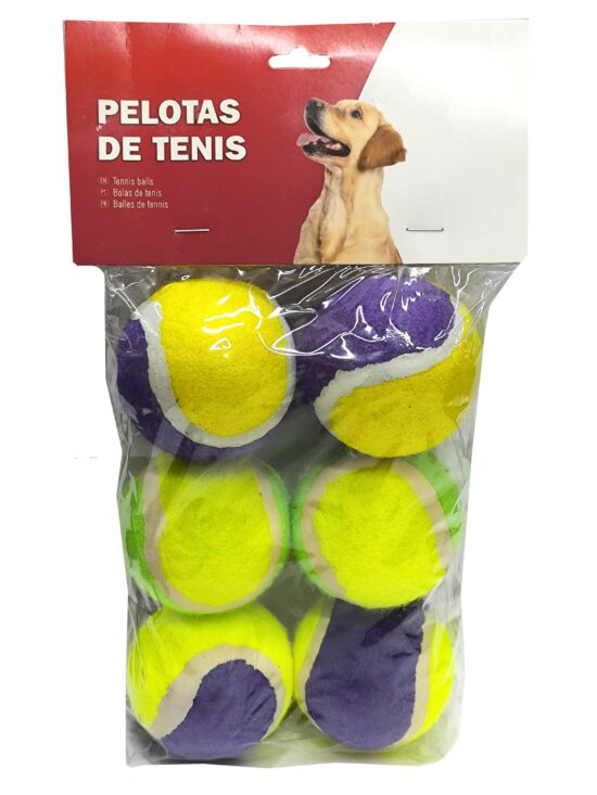 6 PELOTAS DE TENIS 6.3CMS PACK