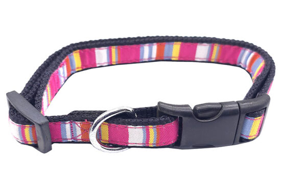 COLLAR ROSA 15.0X25.0-40.0CMS BARRAS ESTAMPADO