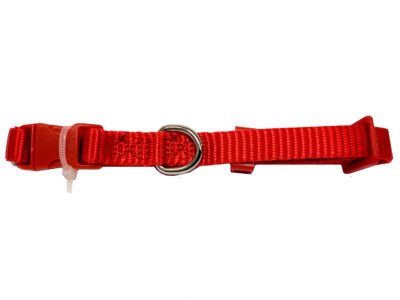 COLLAR LISO NYLON ROJO 10MMX20-30CMS