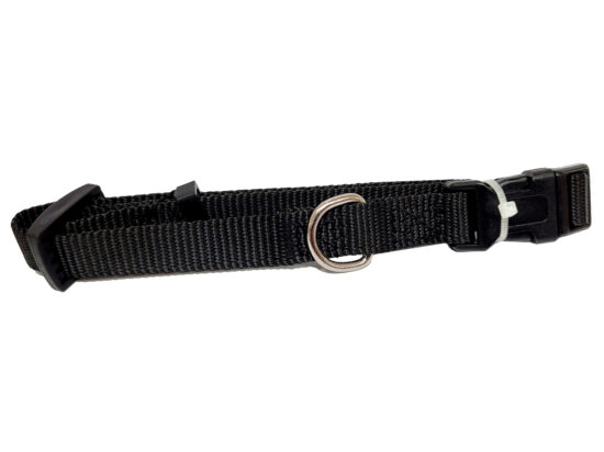 COLLAR LISO NYLON NEGRO 15MMX26-44CMS