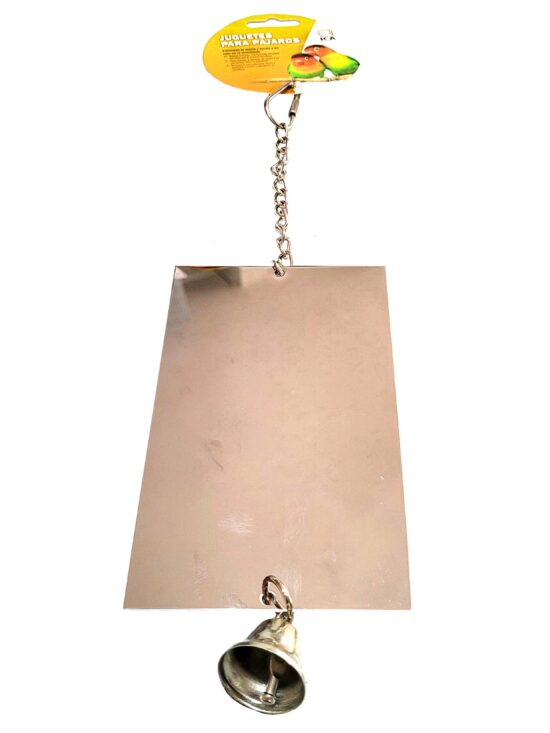 ESPEJO RECTANGULAR METALICO CON CAMPANA 33X9CMS