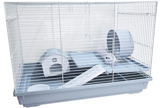 JAULA HAMSTER HOGAR BLANCO CELESTE 47.0X30.0X37.0CMS