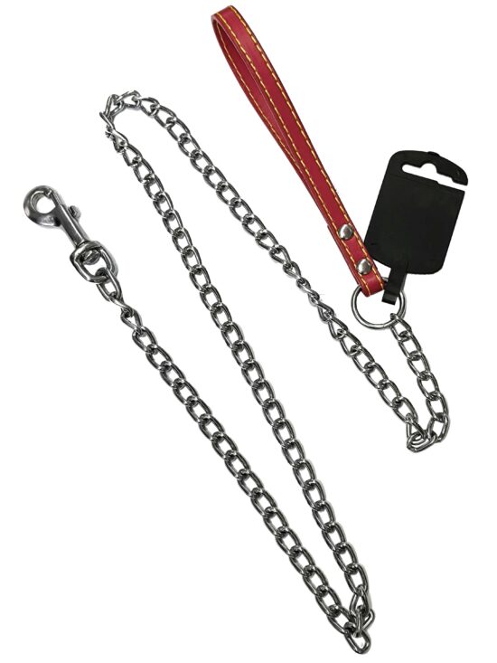 RAMAL CROMADO P CUERO ROJO 120X3.0CMS