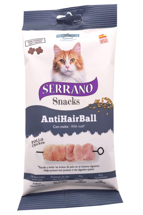 SERRANO CAT SNACKS ANTIHAIRBALL CHICKEN 50G