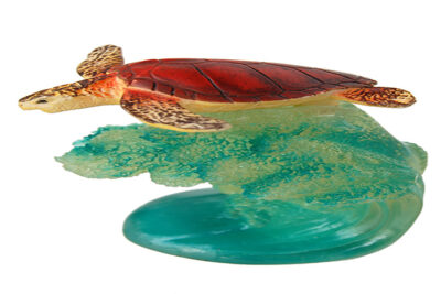 TORTUGA SOBRE OLA MOVIL BURBUJAS 7X6X10CMS