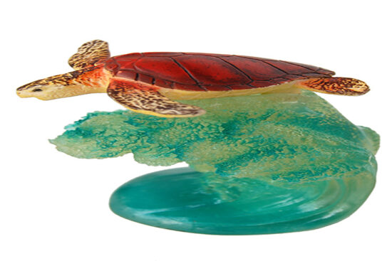 TORTUGA SOBRE OLA MOVIL BURBUJAS 7X6X10CMS