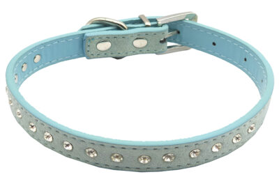 COLLAR NAPA AZUL CON BRILLANTES 15.0MMX44.0CMS