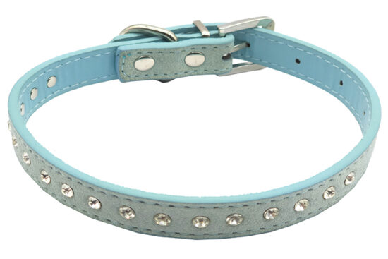COLLAR NAPA AZUL CON BRILLANTES 15.0MMX44.0CMS