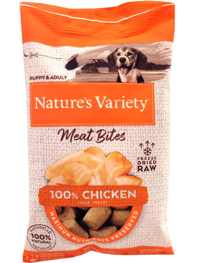 NV DOG ALL SIZES MEAT BITES CHICKEN 15G SOBRE