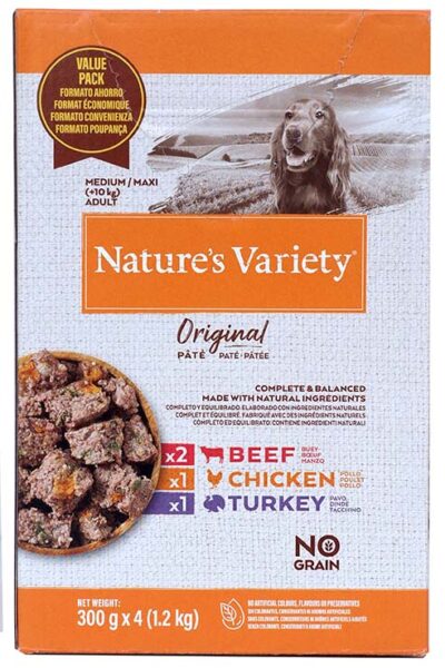 NV DOG ADULT MED/MAX  MULTI PACK 4X300G SOBRE 2BEE+1CHI+1TUR