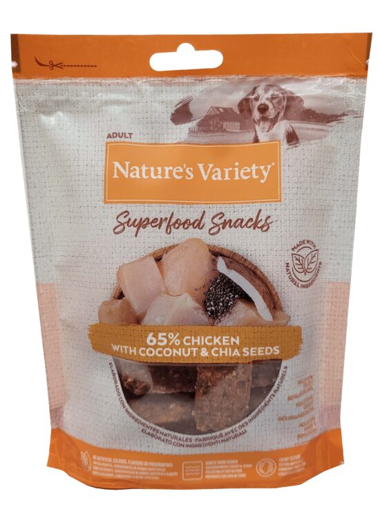 NV DOG ALL SIZES SNACK CHICKEN&COCO&CHIA  85G SOBRE