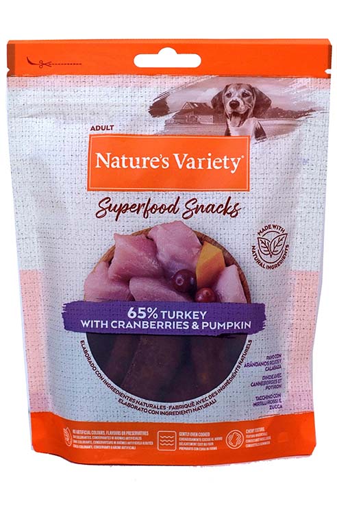 NV DOG ALL SIZES SNACK TURKEY&ARANDANOS&CALABAZA  85G SOBRE