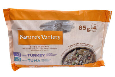 NV CAT BOCADITOS EN SALSA MULTIPACK 4X85G SOBRES 2TURKEY+2TUNA