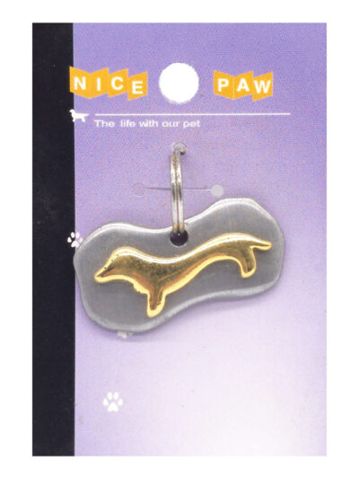 PLACA PERRITO DORADO 3.5X2.0CMS