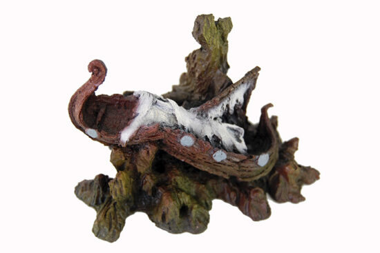 BARCO VIKINGO PEQUEÑO SOBRE ROCA 18.0x10.0X10.0CMS